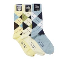 HALISON（ハリソン）スーピマアーガイルソックス ”パステル” / 3Colros（全3色展開）※3足までメール便発送可