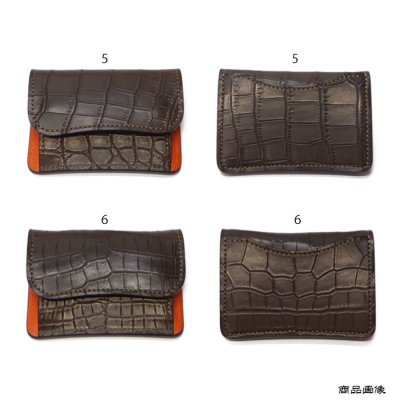 画像10: WILD SWANS（ワイルドスワンズ）TONGUE（タング）マルチコインケース/チョコ"クロコダイル"×オレンジ"ブッテーロ"