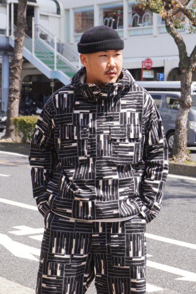 画像8: ENGINEERED GARMENTS（エンジニアードガーメンツ）Cagoule Shirt （カグールシャツ）"Cotton Tile Print Canvas" / Black（ブラック）
