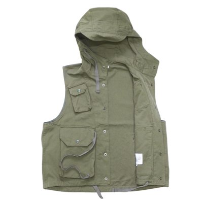 画像3: ENGINEERED GARMENTS（エンジニアードガーメンツ）Field Vest（フィールドベスト）"Cotton Sanded Cloth" / Khaki（カーキ）