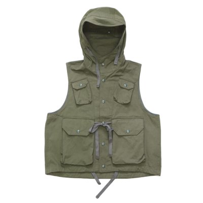 画像1: ENGINEERED GARMENTS（エンジニアードガーメンツ）Field Vest（フィールドベスト）"Cotton Sanded Cloth" / Khaki（カーキ）