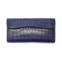 WILD SWANS（ワイルドスワンズ）WAVE（ウェイブ）ロングウォレット/藍染"クロコダイル"×ブラック"サドルプルアップ"