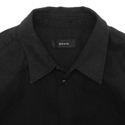 画像3: alvana（アルヴァナ）LINEN S/S REGULAR COLLAR SHIRT （リネンS/Sレギュラーカラーシャツ）/ Black（ブラック）