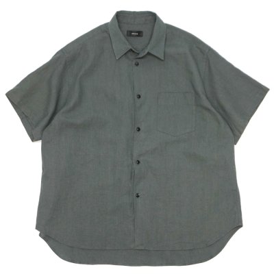 画像1: alvana（アルヴァナ）LINEN S/S REGULAR COLLAR SHIRT （リネンS/Sレギュラーカラーシャツ）/ Dark Khaki（ダークカーキ）