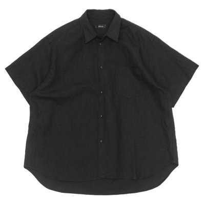 画像1: alvana（アルヴァナ）LINEN S/S REGULAR COLLAR SHIRT （リネンS/Sレギュラーカラーシャツ）/ Black（ブラック）
