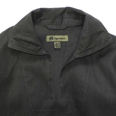 画像5: Nigel Cabourn（ナイジェル・ケーボン）FRENCH PULLOVER SHIRT（フレンチプルオーバーシャツ）"LINEN" / Off White（オフホワイト）・Dark Charcoal（ダークチャコール）