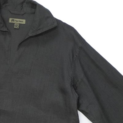 画像6: Nigel Cabourn（ナイジェル・ケーボン）FRENCH PULLOVER SHIRT（フレンチプルオーバーシャツ）"LINEN" / Off White（オフホワイト）・Dark Charcoal（ダークチャコール）