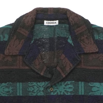 画像3: COOHEM（コーヘン）W's HAWAIIAN QUILT KNIT SHIRT（ウィメンズ ハワイアンキルトニットシャツ）/ Black（ブラック）