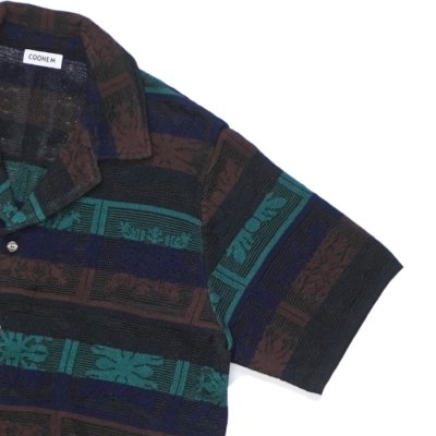 画像4: COOHEM（コーヘン）HAWAIIAN QUILT KNIT SHIRT（ハワイアンキルトニットシャツ）/ Black（ブラック）