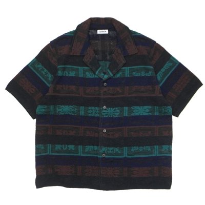 画像1: COOHEM（コーヘン）HAWAIIAN QUILT KNIT SHIRT（ハワイアンキルトニットシャツ）/ Black（ブラック）