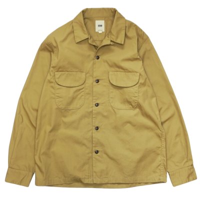画像2: F.O.B FACTORY（エフオービーファクトリー）OPEN COLLAR SHIRT（オープンカラーシャツ）"BAD DYE POPLIN" / Olive（オリーブ）・Khaki（カーキ）