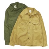 F.O.B FACTORY（エフオービーファクトリー）OPEN COLLAR SHIRT（オープンカラーシャツ）"BAD DYE POPLIN" / Olive（オリーブ）・Khaki（カーキ）