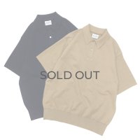 Yonetomi NEW BASIC（ヨネトミニューベーシック）LIGHT WAVE COTTON KNIT POLO（ライトウェーブコットンニットポロシャツ）/ Navy（ネイビー）・L,Brown（ライトブラウン）