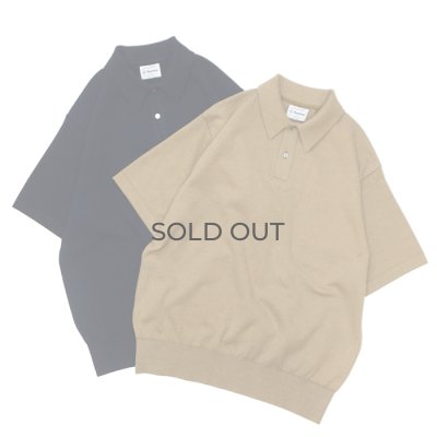 画像1: Yonetomi NEW BASIC（ヨネトミニューベーシック）LIGHT WAVE COTTON KNIT POLO（ライトウェーブコットンニットポロシャツ）/ Navy（ネイビー）・L,Brown（ライトブラウン）