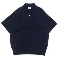 ＜30%OFF＞Yonetomi NEW BASIC（ヨネトミニューベーシック）LIGHT WAVE COTTON KNIT POLO（ライトウェーブコットンニットポロシャツ）/ Navy（ネイビー）※サイズ3のみ