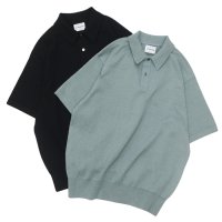 Yonetomi NEW BASIC（ヨネトミニューベーシック）LIGHT WAVE COTTON KNIT POLO（ライトウェーブコットンニットポロシャツ）/ Black（ブラック）・Gray（グレー）