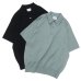 画像1: Yonetomi NEW BASIC（ヨネトミニューベーシック）LIGHT WAVE COTTON KNIT POLO（ライトウェーブコットンニットポロシャツ）/ Black（ブラック）・Gray（グレー） (1)