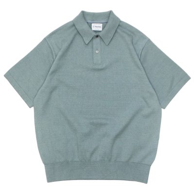 画像2: Yonetomi NEW BASIC（ヨネトミニューベーシック）LIGHT WAVE COTTON KNIT POLO（ライトウェーブコットンニットポロシャツ）/ Black（ブラック）・Gray（グレー）