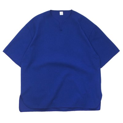 画像1: blurhms ROOTSTOCK（ブラームスルーツストック）Rough&Smooth Thermal Over-Neck S/S（ラフ&スムースサーマルオーバーネックシャツS/S）/ Blue（ブルー）