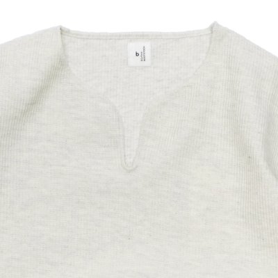 画像3: blurhms ROOTSTOCK（ブラームスルーツストック）Rough&Smooth Thermal Over-Neck S/S（ラフ&スムースサーマルオーバーネックシャツS/S）/ Heather Oatmeal（ヘザーオートミール）