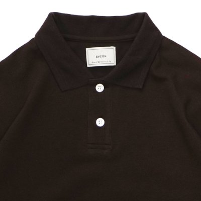 画像3: EVCON（エビコン）KANOKO POLO S/S TEE（カノコポロショートスリーブTシャツ） / Dark Brown（ダークブラウン）