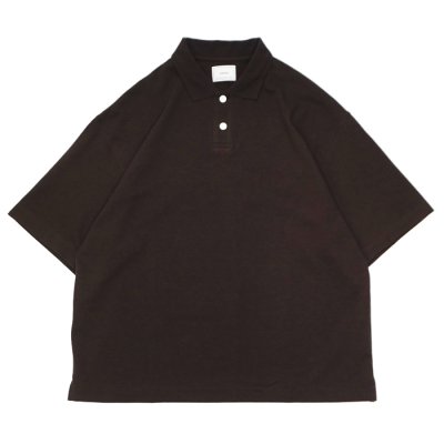 画像1: EVCON（エビコン）KANOKO POLO S/S TEE（カノコポロショートスリーブTシャツ） / Dark Brown（ダークブラウン）