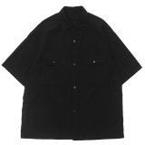 blurhms ROOTSTOCK（ブラームスルーツストック）Hard Twist Chambray Work Shirt S/S（ハードツイストシャンブレーシャツ S/S）/ Black（ブラック）