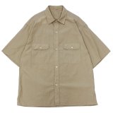 blurhms ROOTSTOCK（ブラームスルーツストック）Hard Twist Chambray Work Shirt S/S（ハードツイストシャンブレーシャツ S/S）/ Beige（ベージュ）