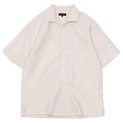 画像2: *A VONTADE（アボンタージ）Italian Open Collar Shirts SS（イタリアンオープンカラーシャツSS）"Highcount Linen Chambray" / Ecru（エクリュ）・Black（ブラック）