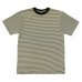 画像1: Good On（グッドオン）Mini Stripe Short Sleeve Crew Neck Tee（ミニストライプショートスリーブクルーネックTシャツ） / Lemon（レモン） (1)