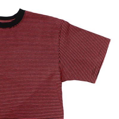 画像4: Good On（グッドオン）Mini Stripe Short Sleeve Crew Neck Tee（ミニストライプショートスリーブクルーネックTシャツ） / Flamingo（フラミンゴ）