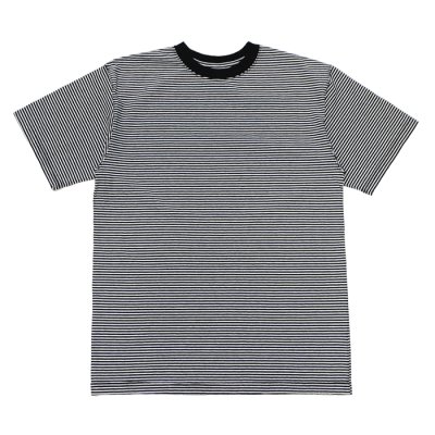 画像1: Good On（グッドオン）Mini Stripe Short Sleeve Crew Neck Tee（ミニストライプショートスリーブクルーネックTシャツ） / White（ホワイト）