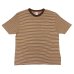 画像1: felco（フェルコ） S/S Crew Pocket Tee（S/SクルーポケットTシャツ）”OLD PAPER STRIPE" / Brown Beige×Oramnge Stripe（ブラウンベージュ×オレンジストライプ） (1)