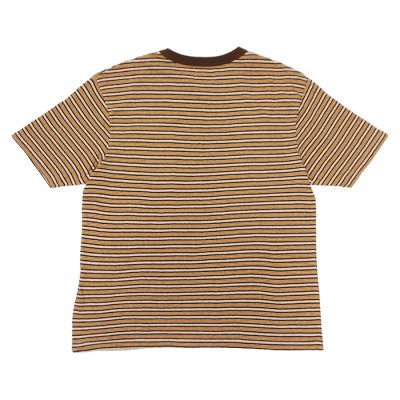 画像2: felco（フェルコ） S/S Crew Pocket Tee（S/SクルーポケットTシャツ）”OLD PAPER STRIPE" / Brown Beige×Oramnge Stripe（ブラウンベージュ×オレンジストライプ）