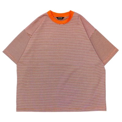 画像1: EVCON（エビコン）MARCERIZATION BORDER WIDE S/S TEE（マーセリゼーションボーダーワイドショートスリーブTシャツ） / ORANGE（オレンジ）