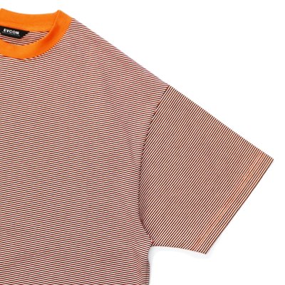 画像4: EVCON（エビコン）MARCERIZATION BORDER WIDE S/S TEE（マーセリゼーションボーダーワイドショートスリーブTシャツ） / ORANGE（オレンジ）