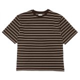 KAPTAIN SUNSHINE（キャプテンサンシャイン）Hard Twisted Stripe Jersey SS Tee（ハードツイステッドストライプジャージーショートスリーブTee）"HARD TWISTED COTTON BORDER JERSEY" / Brown Wide Stripe（ブラウンワイドストライプ）