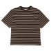 画像1: KAPTAIN SUNSHINE（キャプテンサンシャイン）Hard Twisted Stripe Jersey SS Tee（ハードツイステッドストライプジャージーショートスリーブTee）"HARD TWISTED COTTON BORDER JERSEY" / Brown Wide Stripe（ブラウンワイドストライプ） (1)