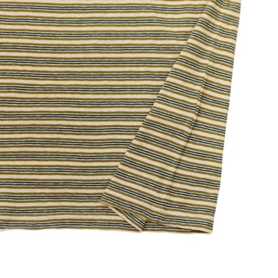 画像5: felco（フェルコ） S/S Crew Pocket Tee（S/SクルーポケットTシャツ）”OLD PAPER STRIPE" / Green Beige×Olive Stripe（グリーンベージュ×オリーブストライプ）