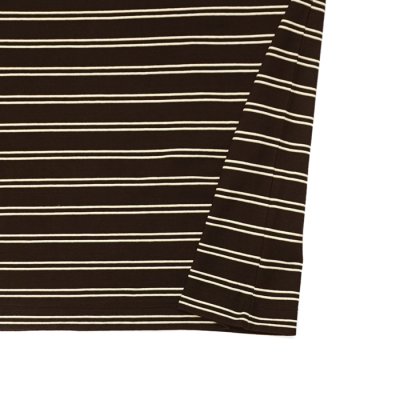 画像5: KAPTAIN SUNSHINE（キャプテンサンシャイン）Hard Twisted Stripe Jersey SS Tee（ハードツイステッドストライプジャージーショートスリーブTee）"HARD TWISTED COTTON BORDER JERSEY" / Brown Wide Stripe（ブラウンワイドストライプ）
