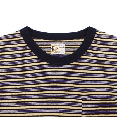 画像3: felco（フェルコ） S/S Crew Pocket Tee（S/SクルーポケットTシャツ）”OLD PAPER STRIPE" / Blue Beige×Black Stripe（ブルーベージュ×ブラックストライプ）