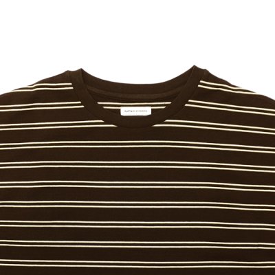 画像3: KAPTAIN SUNSHINE（キャプテンサンシャイン）Hard Twisted Stripe Jersey SS Tee（ハードツイステッドストライプジャージーショートスリーブTee）"HARD TWISTED COTTON BORDER JERSEY" / Brown Wide Stripe（ブラウンワイドストライプ）