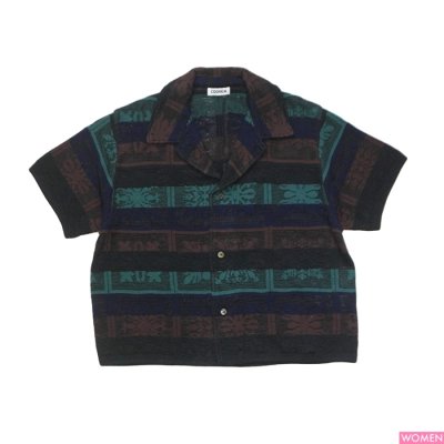 画像1: COOHEM（コーヘン）W's HAWAIIAN QUILT KNIT SHIRT（ウィメンズ ハワイアンキルトニットシャツ）/ Black（ブラック）