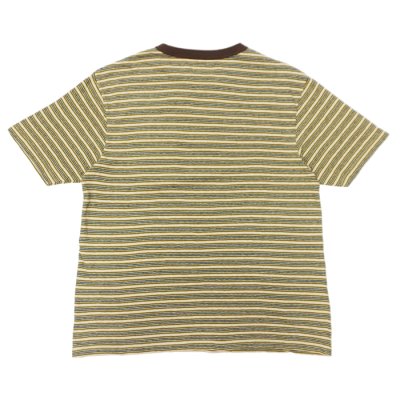 画像2: felco（フェルコ） S/S Crew Pocket Tee（S/SクルーポケットTシャツ）”OLD PAPER STRIPE" / Green Beige×Olive Stripe（グリーンベージュ×オリーブストライプ）