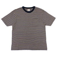 felco（フェルコ） S/S Crew Pocket Tee（S/SクルーポケットTシャツ）”OLD PAPER STRIPE" / Blue Beige×Black Stripe（ブルーベージュ×ブラックストライプ）