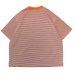 画像2: EVCON（エビコン）MARCERIZATION BORDER WIDE S/S TEE（マーセリゼーションボーダーワイドショートスリーブTシャツ） / ORANGE（オレンジ） (2)