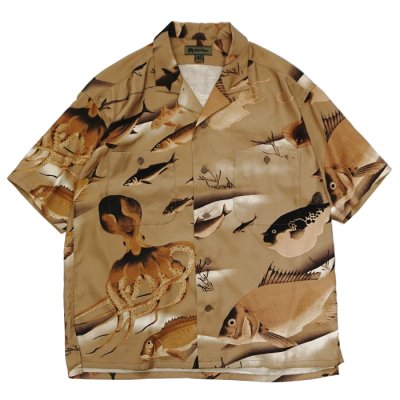 画像1: Nigel Cabourn（ナイジェル・ケーボン）ALOHA SHIRT（アロハシャツ） / Gyogun（魚群）