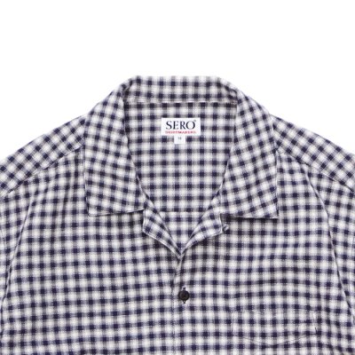 画像2: SERO（セロ）Dobby Omble SS Open Collar Shirt（ドビーオンブレショートスリーブオープンカラーシャツ） / Navy（ネイビー）