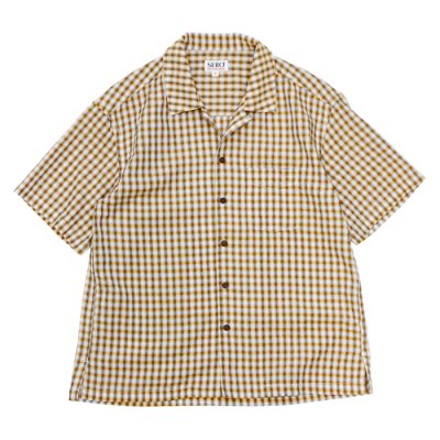 画像1: SERO（セロ）Dobby Omble SS Open Collar Shirt（ドビーオンブレショートスリーブオープンカラーシャツ） / Mustard（マスタード）