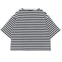 SAINT JAMES（セントジェームス）TEE LOOSE（五分袖ドロップショルダー）"Women” / ACIRE×NEIGE（杢チャコール×ホワイト）